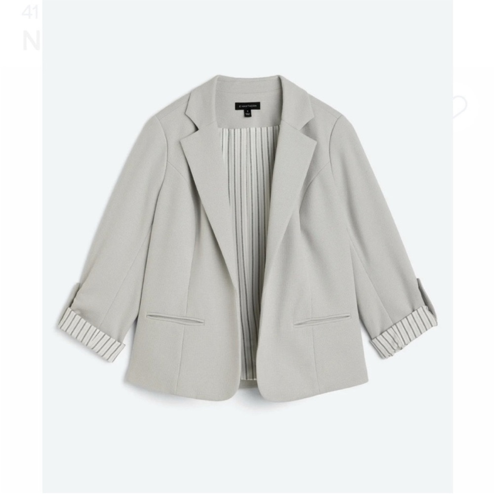 41 HAWTHORN NATALIE KNIT BLAZER IN LIGHT GREY STITCH FIX NWT